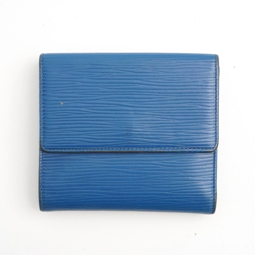 Authentic Louis Vuitton Logo Monogram Blue Epi Leather Envelop Sarah Wallet - Picture 2 of 12